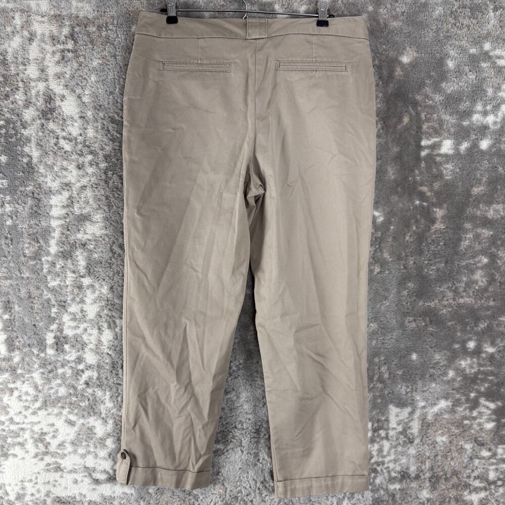 Worthington Size 8 Flat Front Pants Ankle Casual Career Pants Beige Pocket - Picture 6 of 14